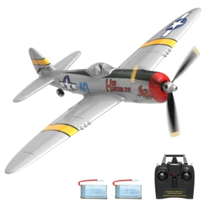 VolantexRC Mini P-47 Warbird EPP 400mm Wingspan 2.4G 4CH 6-Axis Gyro One Key Aerobatics XPilot Stabilization System RC Airplane Glider RTF for Beginner