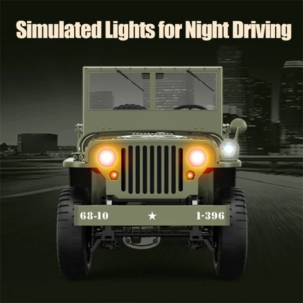 JJRC C8815 RTR 1/10 2.4G 4WD RC Car Willys Military Truck Off-Road Climbing LED Light Optional Winch Canopy Metal Frame Rock Crawler Full Proportional Vehicles Models Toys - Image 2