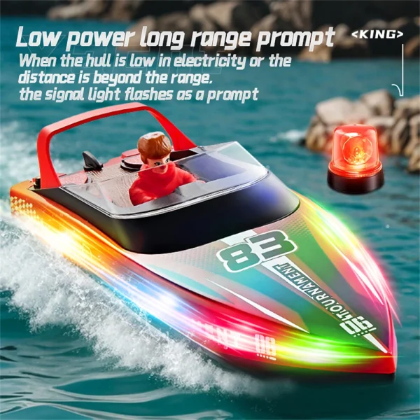 HXJRC HJ821 2.4G RC Boat Capsized Reset High Speed LED Light Speedboat Waterproof Dual Motors Electric Racing Vehicles Models Lakes Pools Remote Control Toys - Image 9