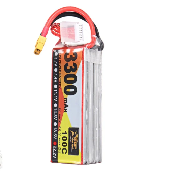 ZOP Power 22.2V 3300mAh 100C 6S Lipo Battery XT60 Plug for RC Racing Drone - Image 5