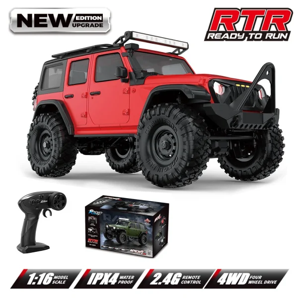 HB Toys RTR R1604/5/6 1/16 2.4G 4WD RC Car Full Proportional Rock Crawler LED Light Off-Road Climbing Truck Vehicles Models Toys - Image 5