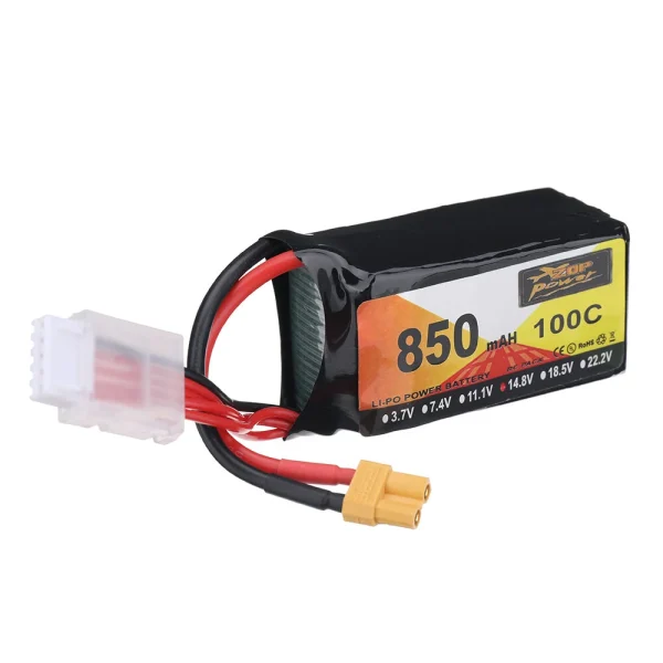 ZOP Power 14.8V 850mAh 100C 4S LiPo Battery XT30 Plug for RC Drone - Image 2