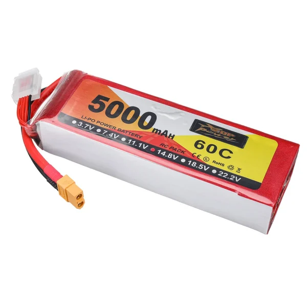 ZOP Power 14.8V 5000mAh 60C 4S LiPo Battery XT60 Plug for RC Drone - Image 2