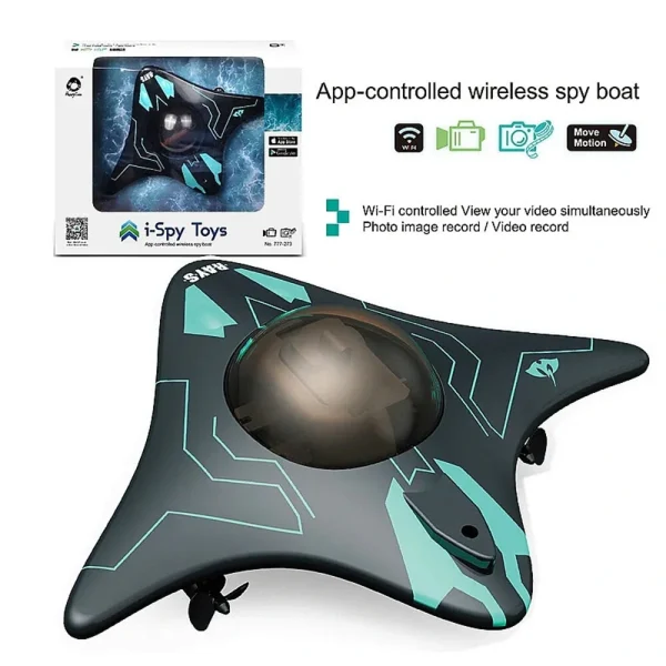 Happy Cow 777-273 Mini WIFI RC Boat App Controlled Six Links Real time Transmission Underwater Camera Ship Photo Video Visual Remote Control LED Light Model Outdoor Children Toy - Image 4
