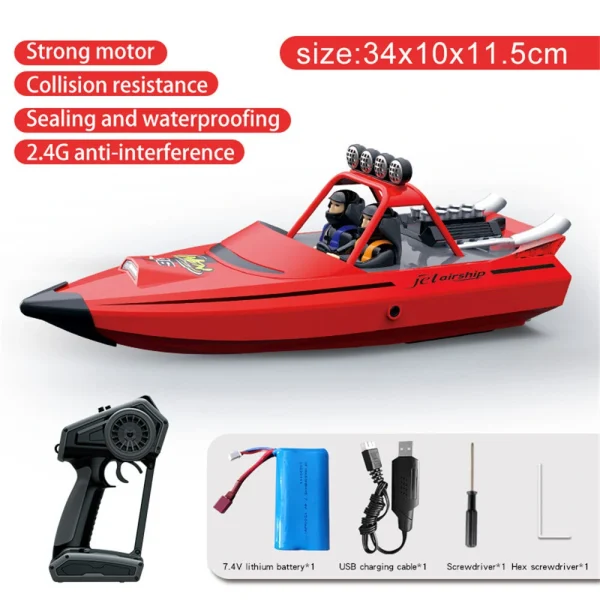 TY XIN 725 2.4G 30km/h RC Boat Jet Speedboat Capsized Reset Waterproof LED Light Remote Control Ship High Speed Vehicles Models - Image 8