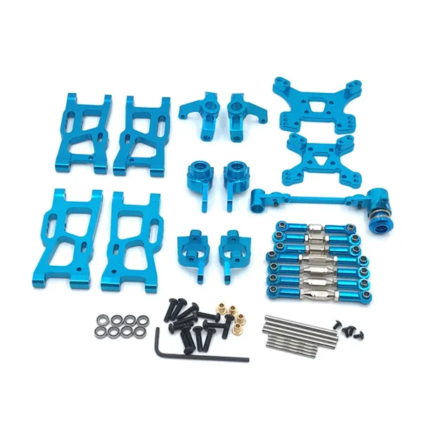 Metal Upgrades Parts for Wltoys 144001 144002 144010 124016 124017 124019 1/14 1/12 AM X12 RC Car Swing Arm Steering Block Link Rod Kit - Image 2