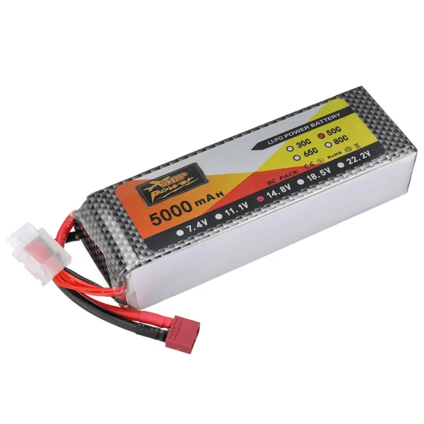 ZOP Power 14.8V 5000mAh 50C 4S LiPo Battery T Plug for RC Car - Image 4