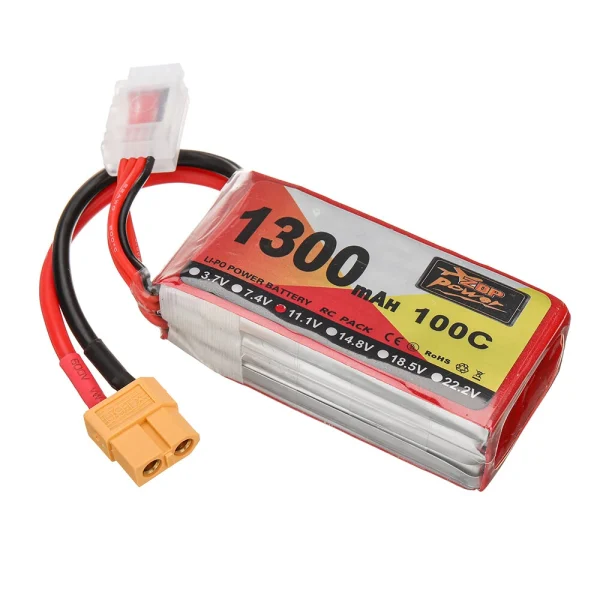 ZOP Power 11.1V 1300mAh 100C 3S LiPo Battery XT60 Plug for RC Drone - Image 3