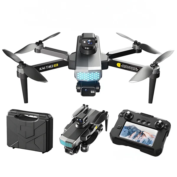 XKJ KAI TWO 249g GPS 5G WiFi FPV with 4K ESC HD Dual Camera 3-Axis Mechanical Gimbal 5.6" Touchable LCD Screen Controller 360 Obstacle Avoidance Brushless Foldable RC Drone Quadcopter RTF - Image 3