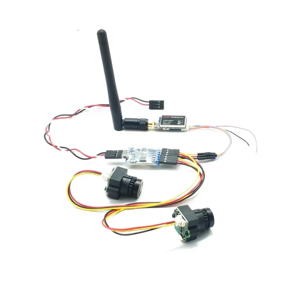 EWRF FPV Dual Camera System 1000TVL CMOS Mini Two Cameras + 5.8Ghz 600mW 40CH VTX + 3CH Switch Support PMW for RC Racing Drone - Image 2