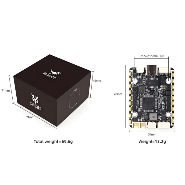 25.525.5mm HGLRC SPECTER F722 Flight Controller 40A 2-6S Brushless ESC 6-way AIO for Rekon Y6 RC FPV Racing Drone - Image 4