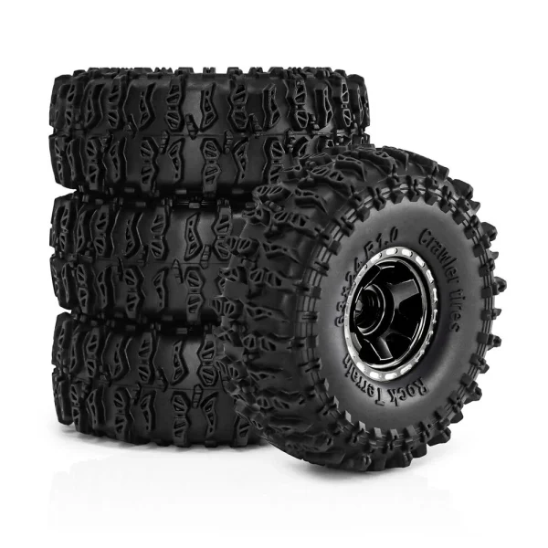 4PCS Upgraded 1 Inch Aluminum Alloy Blade Wheels JC Tire for TRX4M SCX24 FMS24 1/18 Climbing Rock Crawler RC Cars Vehicles Models Spare Parts Accessories - Image 5