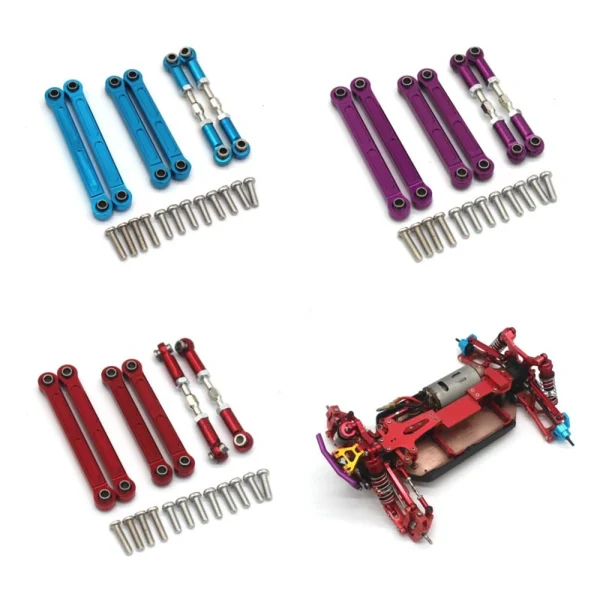 Upgraded Metal Front and Rear Tie Rod Set Wltoys 144001 144010 124016 124018 124007 124017 124019 124008 124007 124010 RC Car Parts - Image 3