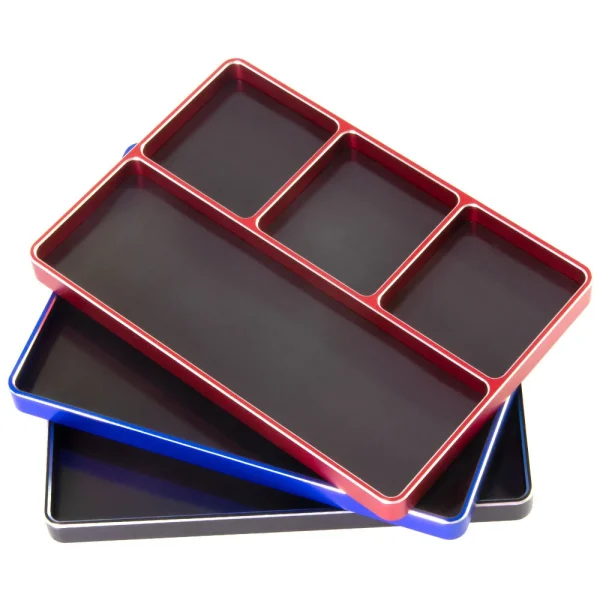1/8 1/10 Model RC Car Metal CNC Four-Grid Simple Screw Tray Storage Box Metal Nut Screw Tray