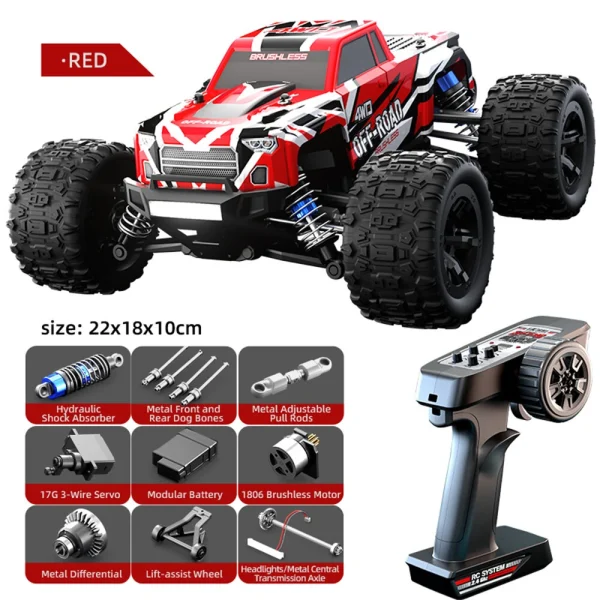 JJRC C8811 RTR 1/20 2.4G 4WD 40km/h Brushless RC Car Off-Road Climbing Truck Short Course LED Light Full Proportional Vehicles Models Oil Filled Shock Toys - Image 3
