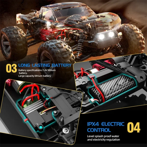 SMRC 8619 RTR 1/14 2.4G 4WD 38km/h RC Car High Speed Short Course Off-Road Truck LED Light Full Proportional Vehicles Models Toys - Image 4