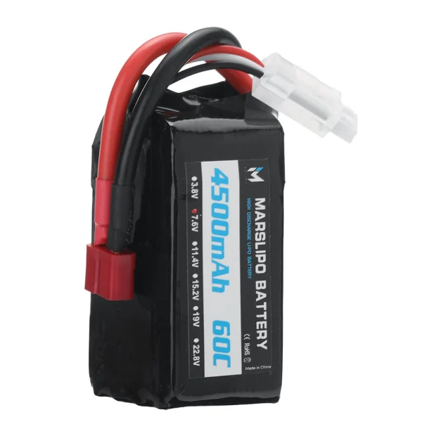 MARSLIPO 7.6V 4500mAh 60C 2S Lipo Battery T Plug for RC Car - Image 6
