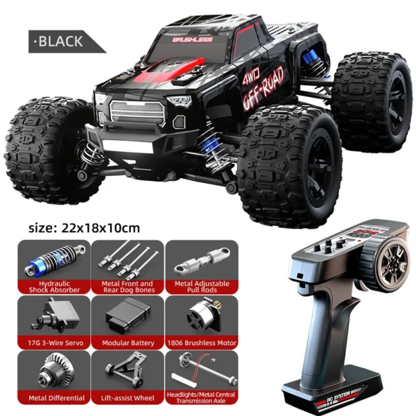 JJRC C8811 RTR 1/20 2.4G 4WD 40km/h Brushless RC Car Off-Road Climbing Truck Short Course LED Light Full Proportional Vehicles Models Oil Filled Shock Toys - Image 4