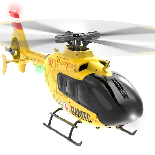 YXZNRC F06 2.4G 6CH 1:36 EC135 Scale Yellow Fuselage Flybarless RC Helicopter RTF - Image 3