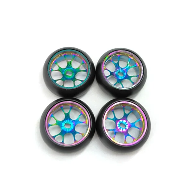 4PCS Drift Tires Wheels Metal Rims for Wltoys Mini-Q 1/28 K969 K989 P939 284131 On-Road RC Cars Vehicles Models Spare Parts B Versions - Image 2