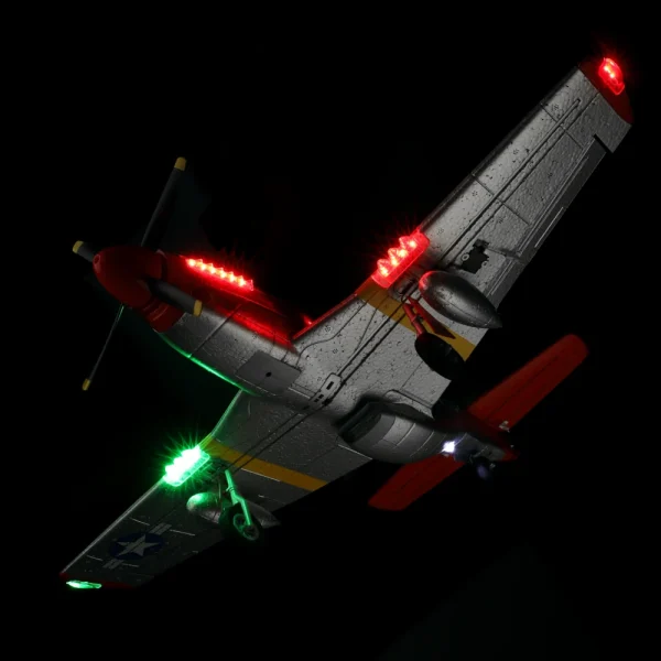 XK A280 P-51 Mustang 3D/6G System 560mm Wingspan 2.4GHz 4CH EPP RC Airplane Fighter RTF With LED Lights for Beginner - Image 9