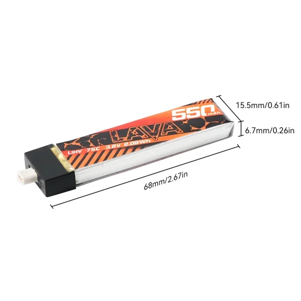 4 PCS BETAFPV 3.8V 550mAh 75C 1S LiHV Battery High Performance Z-Folding Process BT2.0 Connector for FPV Racing Quadcopter Drone - Image 3