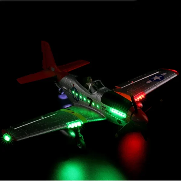 XK A280 P-51 Mustang 3D/6G System 560mm Wingspan 2.4GHz 4CH EPP RC Airplane Fighter RTF With LED Lights for Beginner - Image 8