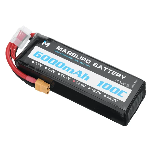 MARSLIPO 14.8V 6000mAh 100C 4S Lipo Battery XT60 Plug for RC Drones - Image 3