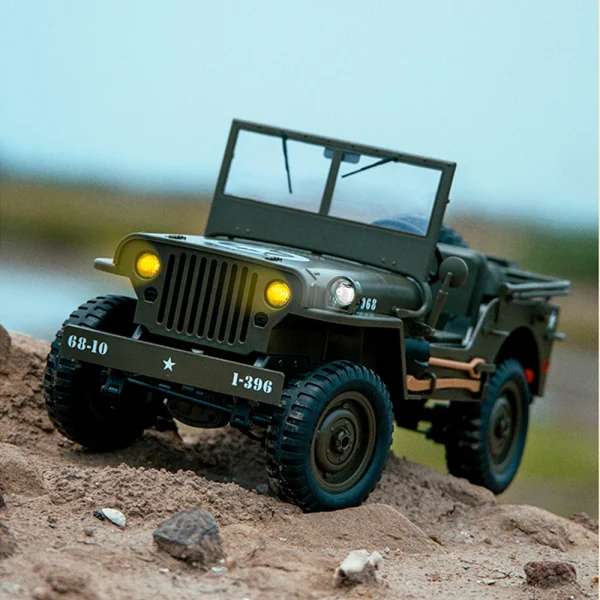 JJRC C8815 RTR 1/10 2.4G 4WD RC Car Willys Military Truck Off-Road Climbing LED Light Optional Winch Canopy Metal Frame Rock Crawler Full Proportional Vehicles Models Toys - Image 7