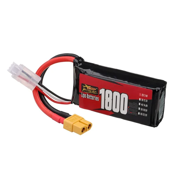 ZOP Power 2S 7.4V 1800mAh 120C 13.32Wh LiPo Battery XT60 Plug for RC Drone - Image 4
