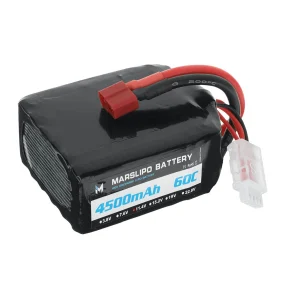MARSLIPO 11.4V 4500mAh 60C 3S Lipo Battery T Plug with XT60 Adapter for RC Model Toys