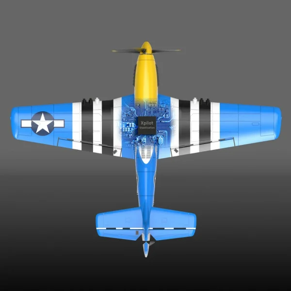 VolantexRC Mini Mustang P-51D V2 EPP 400mm Wingspan 2.4G 4CH 6-Axis Gyro One Key Aerobatics XPilot Stabilization System RC Airplane Trainer RTF Compatible DSM S-BUS Protocol for Beginner - Image 7