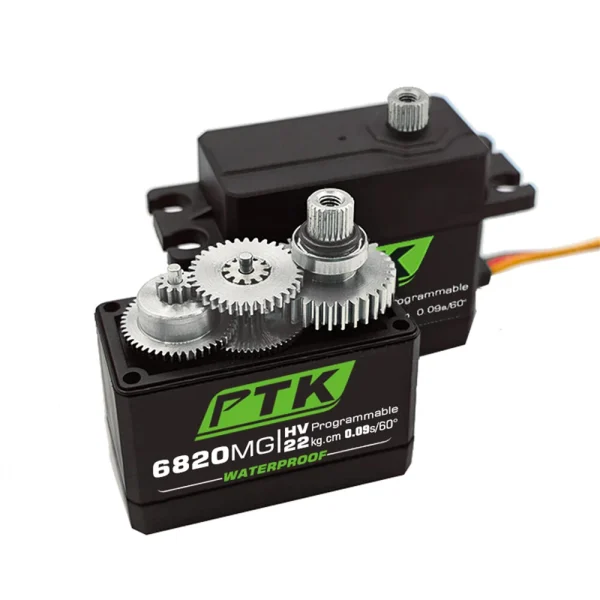PTK 6820 MG 20kg High Torque 180 Stainless Steel Gear Metal Digital Waterproof RC Servo for Robot Fixed Wing Car and Aircraft Model - Image 6