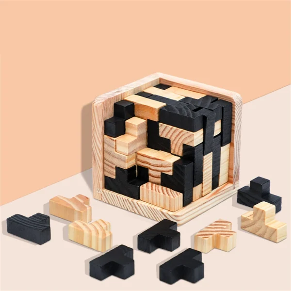 Wooden Cube Puzzle Letter 54T/54L Luban Locking Creative Educational Toy Brain IQ Mind Early Learning Game Gift Children - Image 5