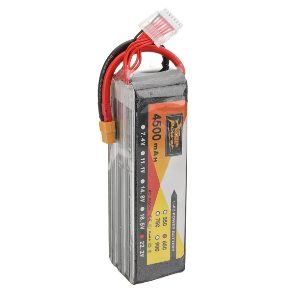 ZOP Power 22.2V 4500mAh 65C 6S LiPo Battery XT60 Plug for RC Drone - Image 5