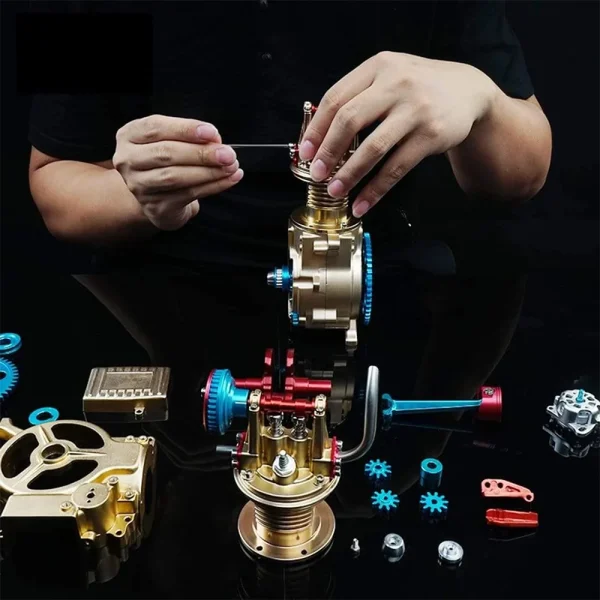 TECHING DM117 All-metal Mini Single-cylinder Engine Model High Challenge Assembled Kit DIY Excellent STEM Toys Scientific Exploration Discovery - Image 5