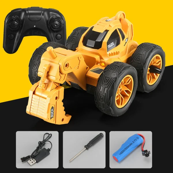 2.4G Drop-resistant Excavator RC Car Stunt RC Car for Children Toys - Image 2