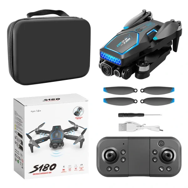 YLR/C S180 MAX Three Camera WiFi FPV with 3 HD Lens Electric Adjustment 360 Obstacle Avoidance Optical Flow Positioning LED Night Flight Light Brushless Foldable RC Drone Quadcopter RTF - Image 7