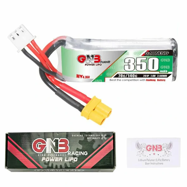 Gaoneng GNB3502S70AHV GNB 7.6V 350mAh 70C 2S HV LiPo Battery  PH2.0 XT30 Plug for GEPRC TinyGo Crux3 Beta75 Pro FPV Drone Quadcopter Helicopter - Image 6