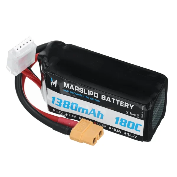 MARSLIPO 14.8V 1380mAh 180C 4S Lipo Battery XT60 Plug for GEPRC Cinebot30 HD Darwinfpv CineApe35 FPV Racing Drone - Image 3