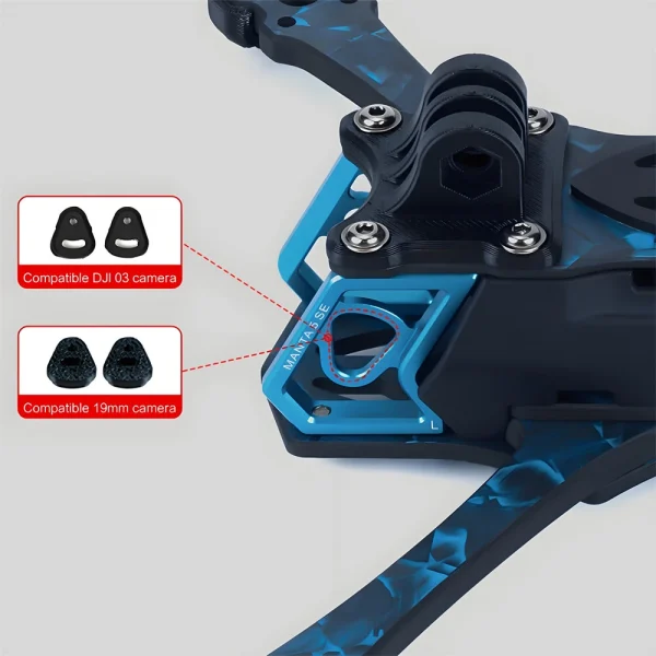 Asixflying Manta 5 SE 223mm Wheelbase T700 Carbon Fiber Plate Frame Kit Compatible DJI O3/19mm Camera for FPV Racing Drones - Image 5