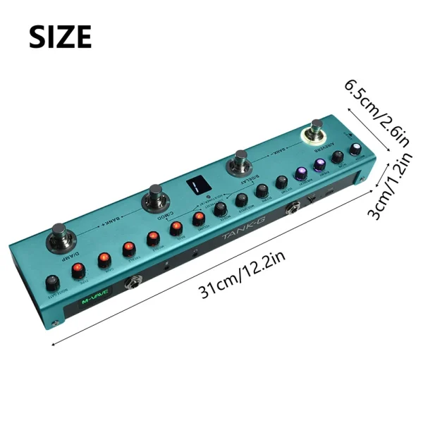 M-VAVE Guitar Effects Multi-effects Pedal 3 Band TANK-G/B Delay Reverb BT Connection Type C - Image 6