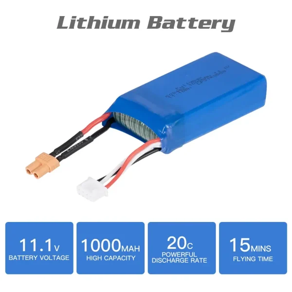 XK X450 VTOL RC Airplane Fixed Wing 3S 11.1V 1000mAh 20C Lipo Battery Lithium Battery - Image 3