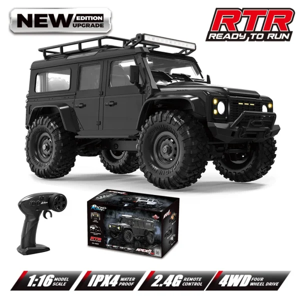 HB Toys RTR R1607/8/9 1/16 2.4G 4WD RC Car Full Proportional Rock Crawler LED Light Off-Road Climbing Truck Vehicles Models Toys - Image 4