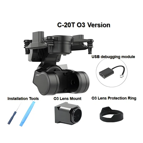 XF C-20T Gimbal 19mm Camera Support DJI O3 Unit WalkSnail Moonlight Avatar for Fixed-wing FPV Racing Drone - Image 4