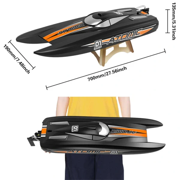 Volantexrc Brushless Atomic RTR 2.4G 792-6 RC Boat 60km/h Waterproof Reverse Water-Cooled ABS Unibody Hull Vehicles Models Pool Lakes Toys - Image 3