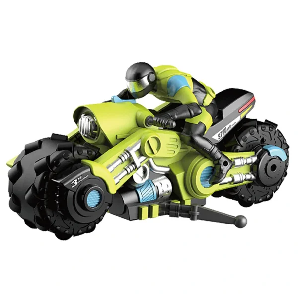 1/10 Motorcycle Stunt Drift RC Car Stable Signal Eye-catching Plastic 360 Degree Spinning Motorcycle Stunt Toys for Kids - Image 2