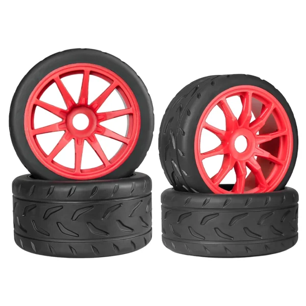 4PCS Eight-Character Pattern Racing Road Wheel Tire Spare Parts for ARRMA 1/7 Firebird FELONY Mustang GT Flat Race RC Car Vehicle Models Accessories - Image 7