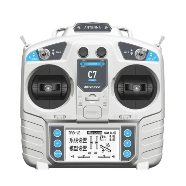 MicroZone MC7 C7 MINI 2.4GHz 8CH Radio Transmitter with MC8RE-V2 Receiver for RC Aircraft FPV Racer Drone Multirotor Helicopters
