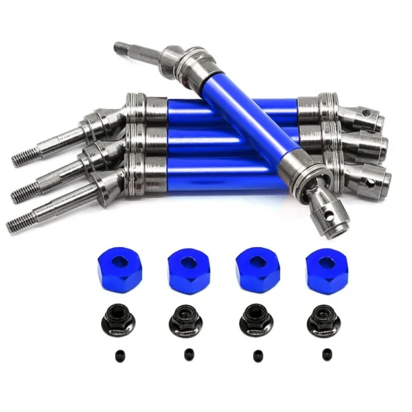 Upgraded Metal Front Rear CVD Drive Shaft w/ Hex Adapter for SLASH 4x4 Huan QI 727 1/10 RC Cars Vehicles Models Parts